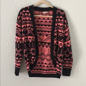 Pink and black cardigan